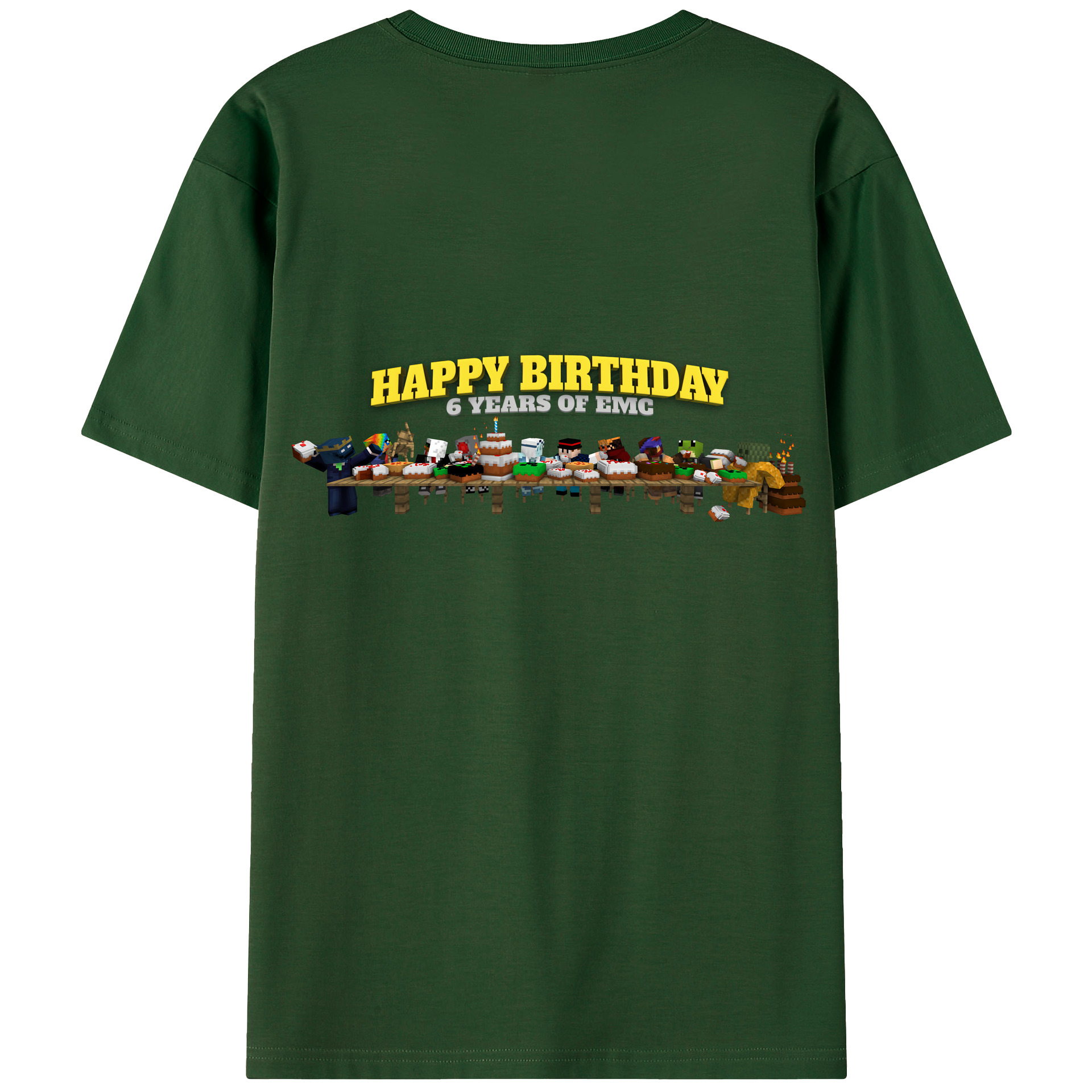 （画像用） マインクラフト ブロックの世界 Minecraft MC Block world 綿100％半袖Tシャツ（背面プリント）